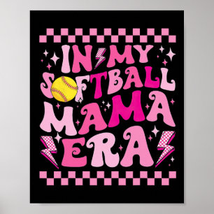 Poster Dans Mon Softball Mama Era Drôle Halloween Mat Fam
