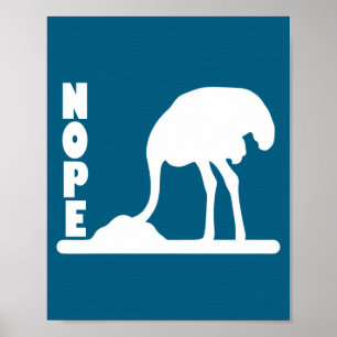 Poster Dans Non Tête d'autruche Sable Sarcastique