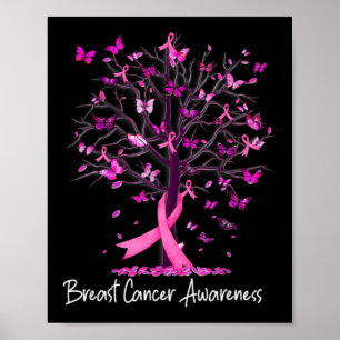 Poster Dans October We Wear Pink Ribbon Tree Breast Cance
