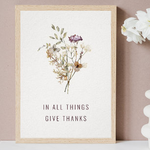 Poster Dans toutes les choses donnent Merci Automne Fleur