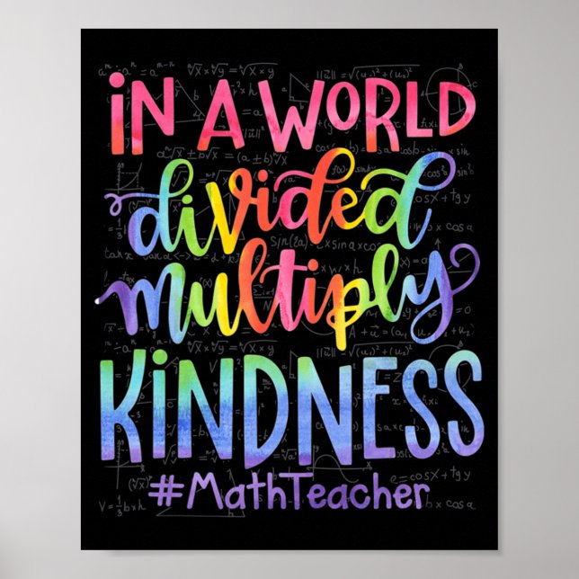 Poster Dans Un Monde Divisé Multiplier Kindness Math Ense (Devant)