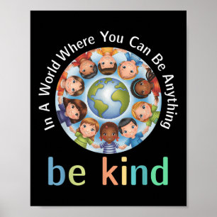 Poster Dans Un Monde Être Des Enfants Gentils Terre Journ