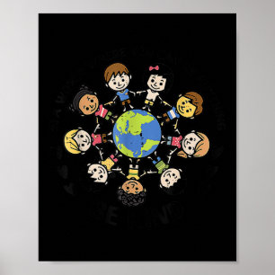 Poster Dans Un Monde Être Des Enfants La Terre Anti L'Uni
