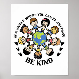Poster Dans Un Monde Être Des Enfants La Terre Anti L'Uni