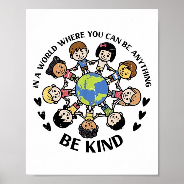 Poster Dans Un Monde Être Des Enfants La Terre Anti L'Uni (Devant)
