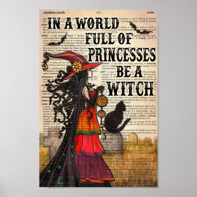 Poster Dans un monde plein de princesses soyez sorcières (Devant)