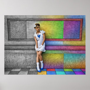 Poster Dans une ville arc-en-ciel