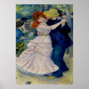 Poster Danse à bougival - Pierre Auguste Renoir
