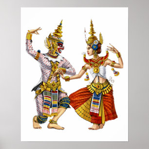 Poster Danse cambodgienne Khmer Apsara