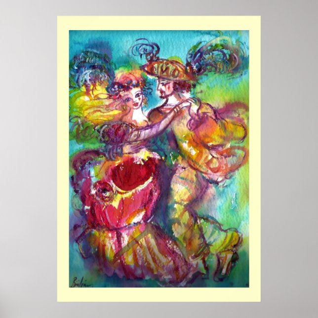 Poster DANSE CARNIVALE Vénétie Masquerade Ball (Devant)