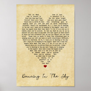 Poster Danse dans la copie lyrique de chanson vintage de