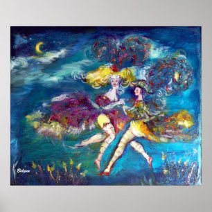 Poster DANSE DANS LA NUIT Danseurs de Carnaval Au Clair d