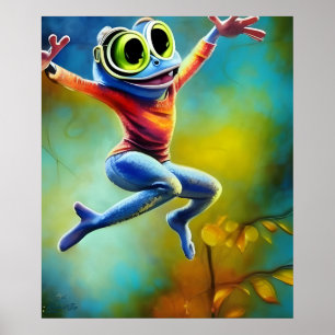 Poster Danse de la joie - AI Imaginaire Art numérique pou