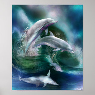 Poster Danse de l'affiche/de copie d'art de dauphins