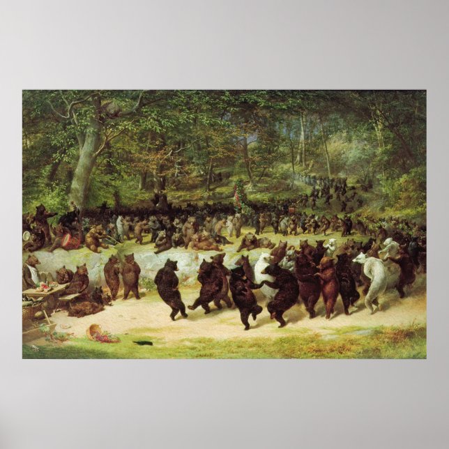 Poster Danse de l'ours par William Holbrook Beard (Devant)