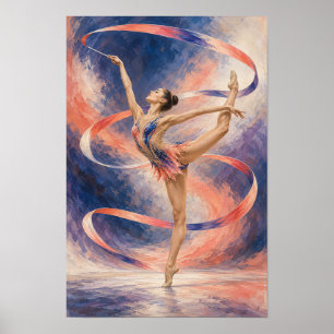Poster Danse de ruban de gymnastique rythmique – Eau élég