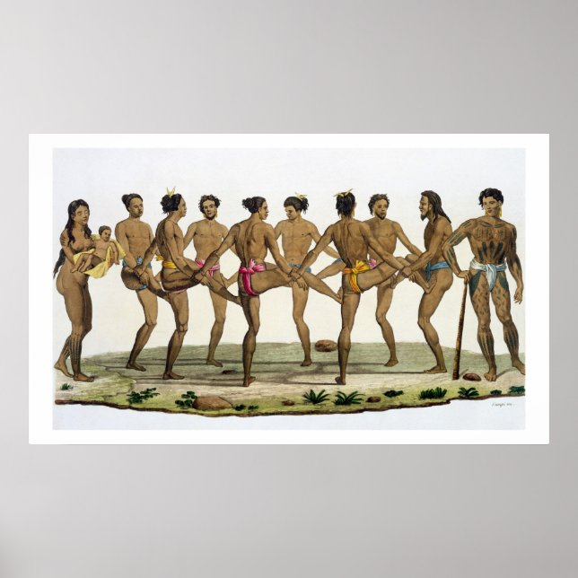 Poster Danse des Caroline Islanders, assiette 22 de 'Le (Devant)