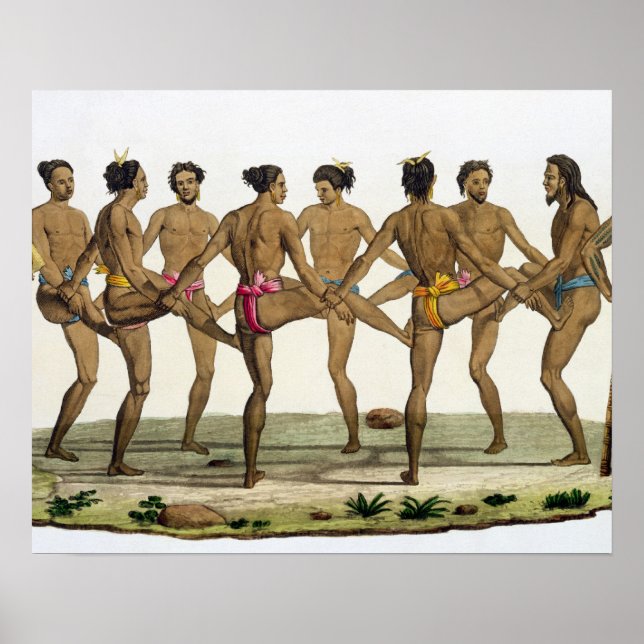 Poster Danse des Caroline Islanders, assiette 22 de 'Le (Devant)