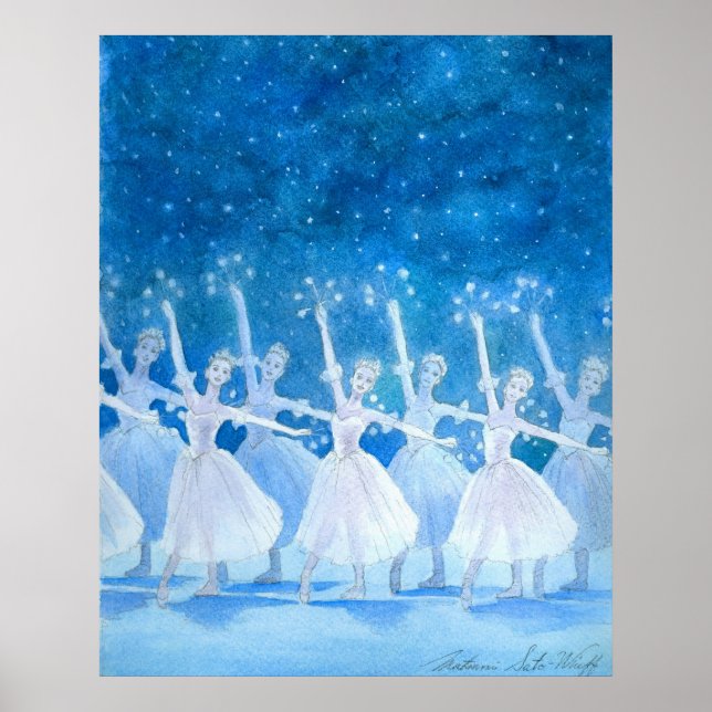Poster Danse des flocons de neige Art Imprimer (Devant)
