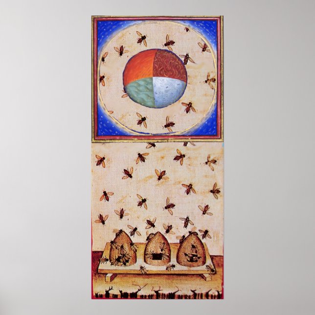 POSTER DANSE DES HONEY BEES AVEC QUATRE ÉLÉMENTS (Devant)