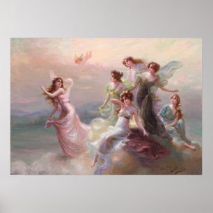 Poster Danse des Nymphes et des Cupidons par Édouard Biss