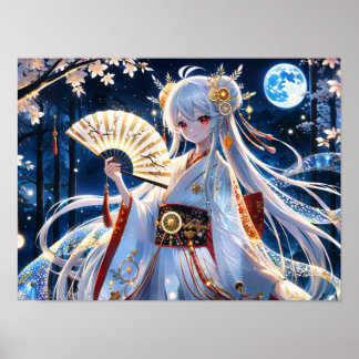 Poster Danse du ventilateur de la lune Ethereal