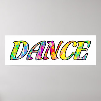 Poster Danse en couleurs arc-en-ciel prismatiques vives