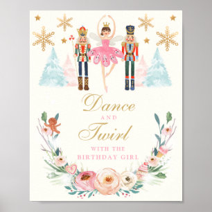 Poster Danse Et Twirl Avec La Fille Nutcracker Anniversai