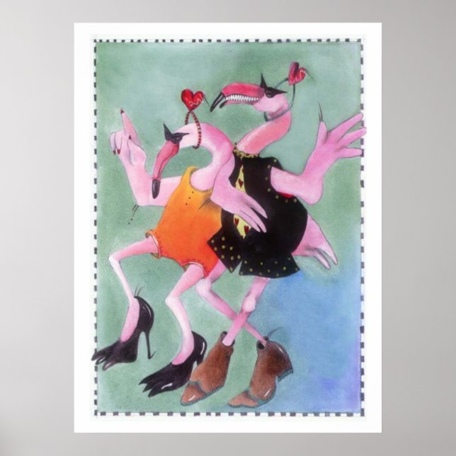 Poster Danse Flamant rose (Devant)