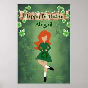 Poster Danse irlandaise personnalisée, Cheveux rouges Joy