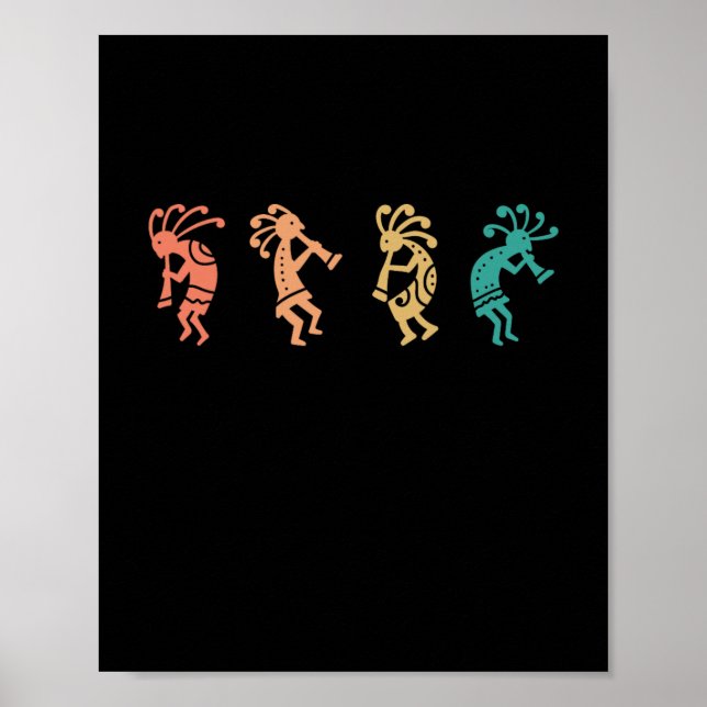 Poster Danse Kokopelli Sud-Ouest des États-Unis Amérindie (Devant)