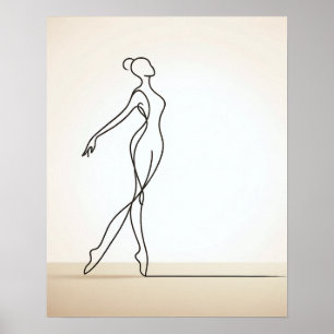 Poster Danse minimaliste féminine - Art Abstrait