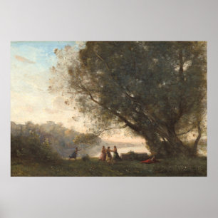 Poster Danse sous les arbres - Jean-Baptiste - Corot Art