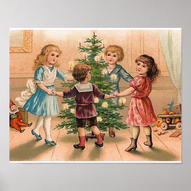 Poster Danser autour de l'arbre de Noël (Devant)