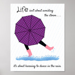 Poster Danser dans la pluie Encourager soutien Cope Fun P