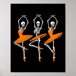Poster Danser drôle Skeleton Ballerina Femme