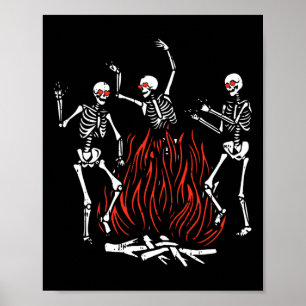 Poster Danser Feu Valentines Jour Os Amour Coeur
