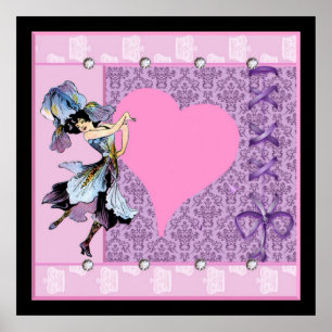 Poster Danser Fleur Vintage Fée Imaginaire Design LeahG