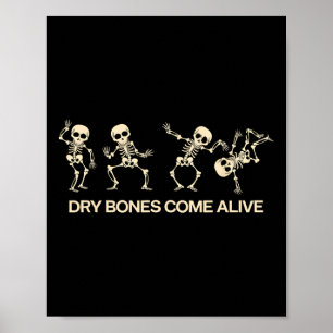 Poster Danser Skeleton Bible Vernis Dry Bones Venez Vivan