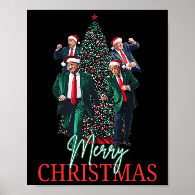 Poster Danser Trump Père Noël Joyeux Noël à la maison de  (Devant)
