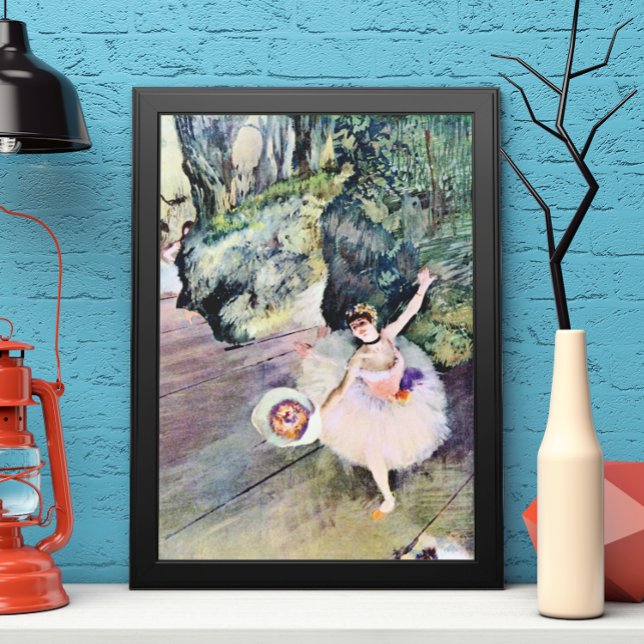 Poster Danseur avec un bouquet de fleurs d'Edgar Degas (Créateur téléchargé)