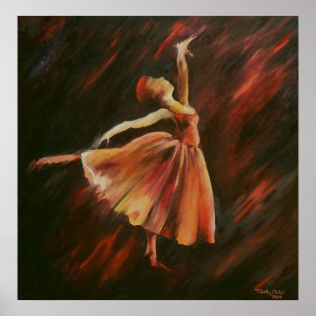 Poster Danseur de ballet Arabesque - toile (Devant)