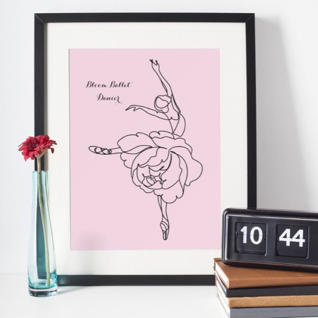 Poster Danseur De Ballet De Fleur Avec Touche Florale (Créateur téléchargé)