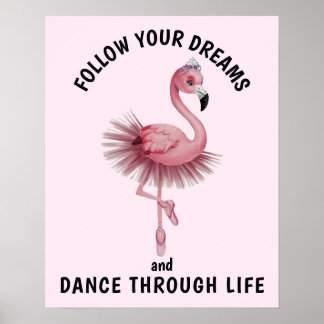 Poster Danseur de ballet Flamant rose