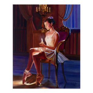 Poster Danseur de ballet gracieux à la chandelle