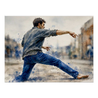 Poster Danseur de rue dynamique,