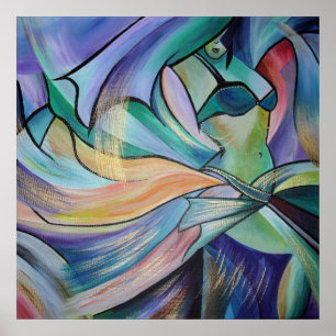 Poster Danseur Du Ventre Du Moyen-Orient Avec Voiles Past