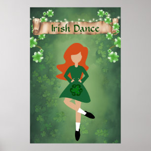 Poster Danseur irlandais avec cheveux rouges   Irish Danc