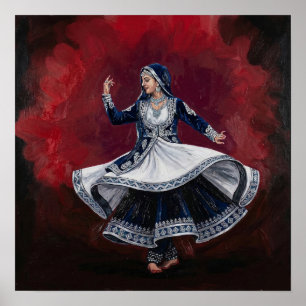 Poster Danseur royal Kathak Art contemporain Patrimoine