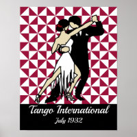 Danseurs de tango sur Arrière - plan géométrique d